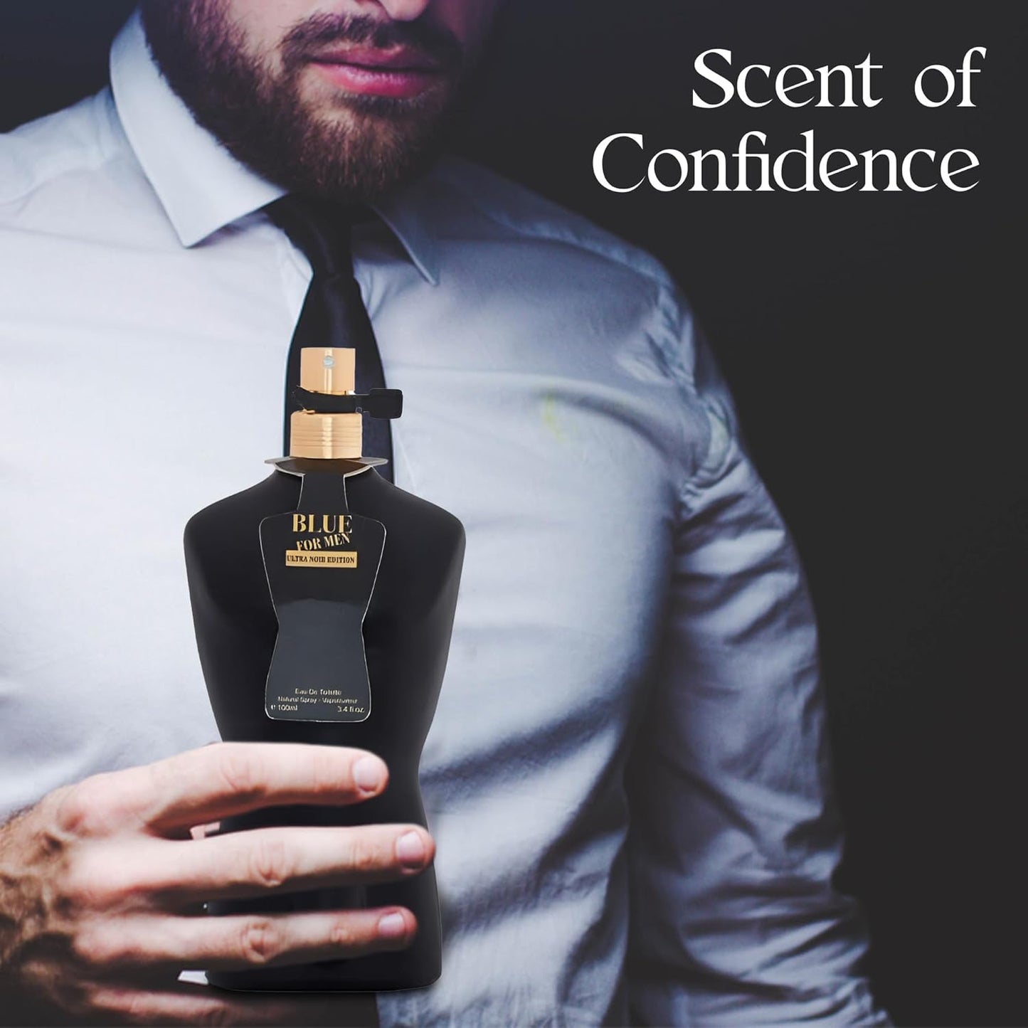 Blue Men Ultra Noir Edtion Sensual Woody Fragrance for Men | Long Lasting Cologne Aromatic Scent, Eau de Parfum Natural Spray - Great Holiday Gift, 3.4 Fl Oz/100 Ml