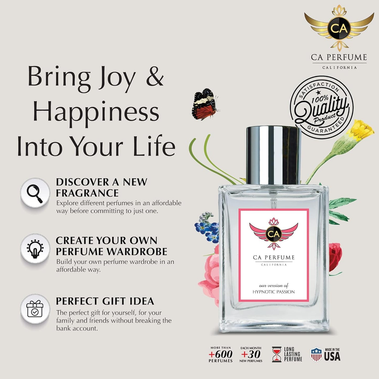 CA Perfume Impression of Windy Flowers for Women Floral Fragrance Long Lasting Perfumes for Women Eau De Parfum 1.7 Fl Oz 50ml