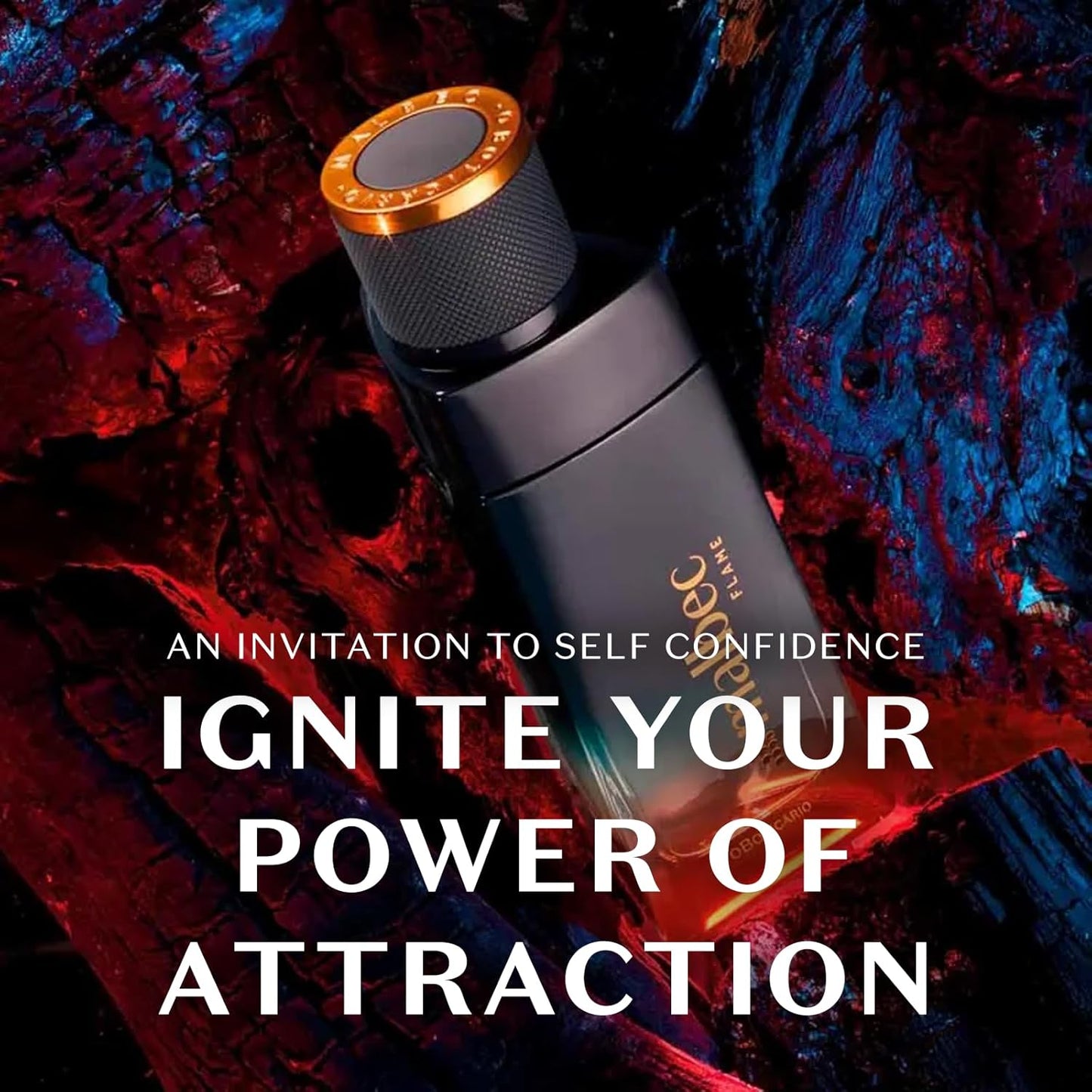 Malbec Flame Eau De Toilette by O Boticário, Cologne For Men, French Oak Barrel-Aged Red Wine & Woody Nerello Grape Scent, 3.4 Ounce