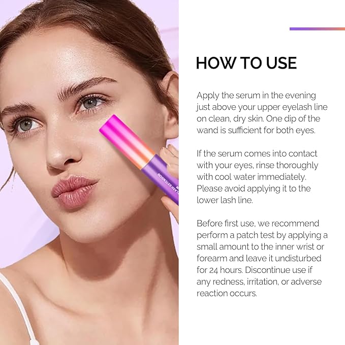Eyelash Growth Serum(3ML), Eyelash Extension Serum with Natural Ingredients for Eyelash and Eyebrow, Thicker, Healthier and Stronger Lashes Growth