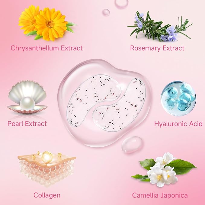 POSTA 20Pairs/40Pcs Collagen Under Eye Patches, Glitter Under Eye Mask for Dark Circles and Puffiness, Hydrating Eye Skincare Reduce Wrinkles and Fine Lines, Eye Gels Pads for Beauty Personal Care