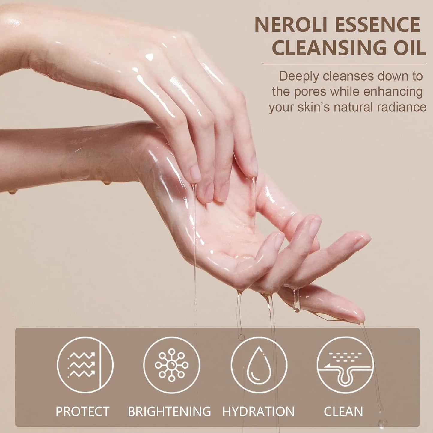 Citrus aurantium Deep Cleansing Oil, 6.76 fl oz 200ml, Gentle Pore Control, Heavy Makeup Remover