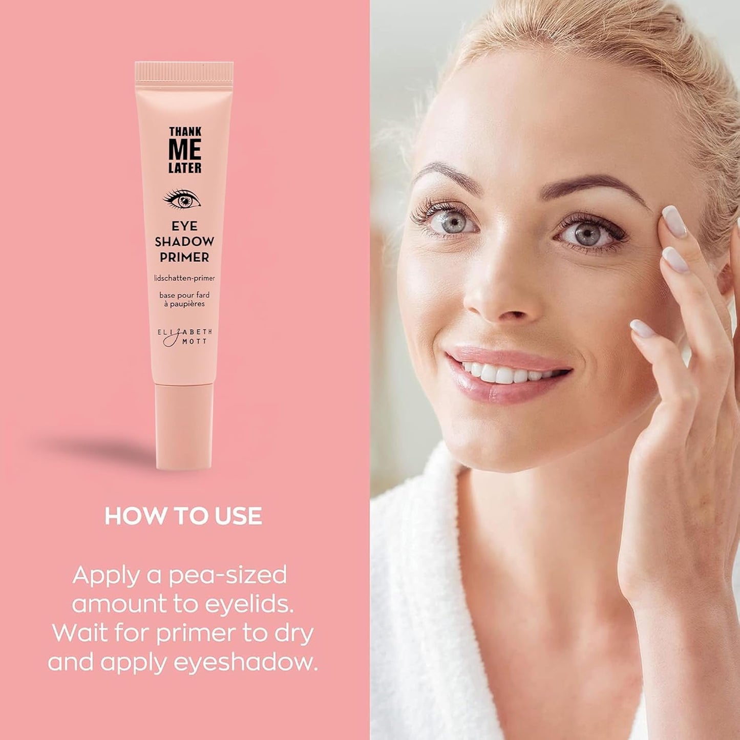 Elizabeth Mott Thank Me Later Eye Primer - Long-Lasting, Eyeshadow Primer Base for Oily Lids & Crease-Free Wear - Smudge-Proof, Lightweight, Cruelty-Free - 10g