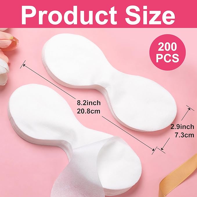 200 Sheets Disposable Non Woven Eye Mask, Cotton Eye Mask Paper, Eye Covers for Facials, Eye Masks for Skincare, Moisture Retention, Spa, Wrap