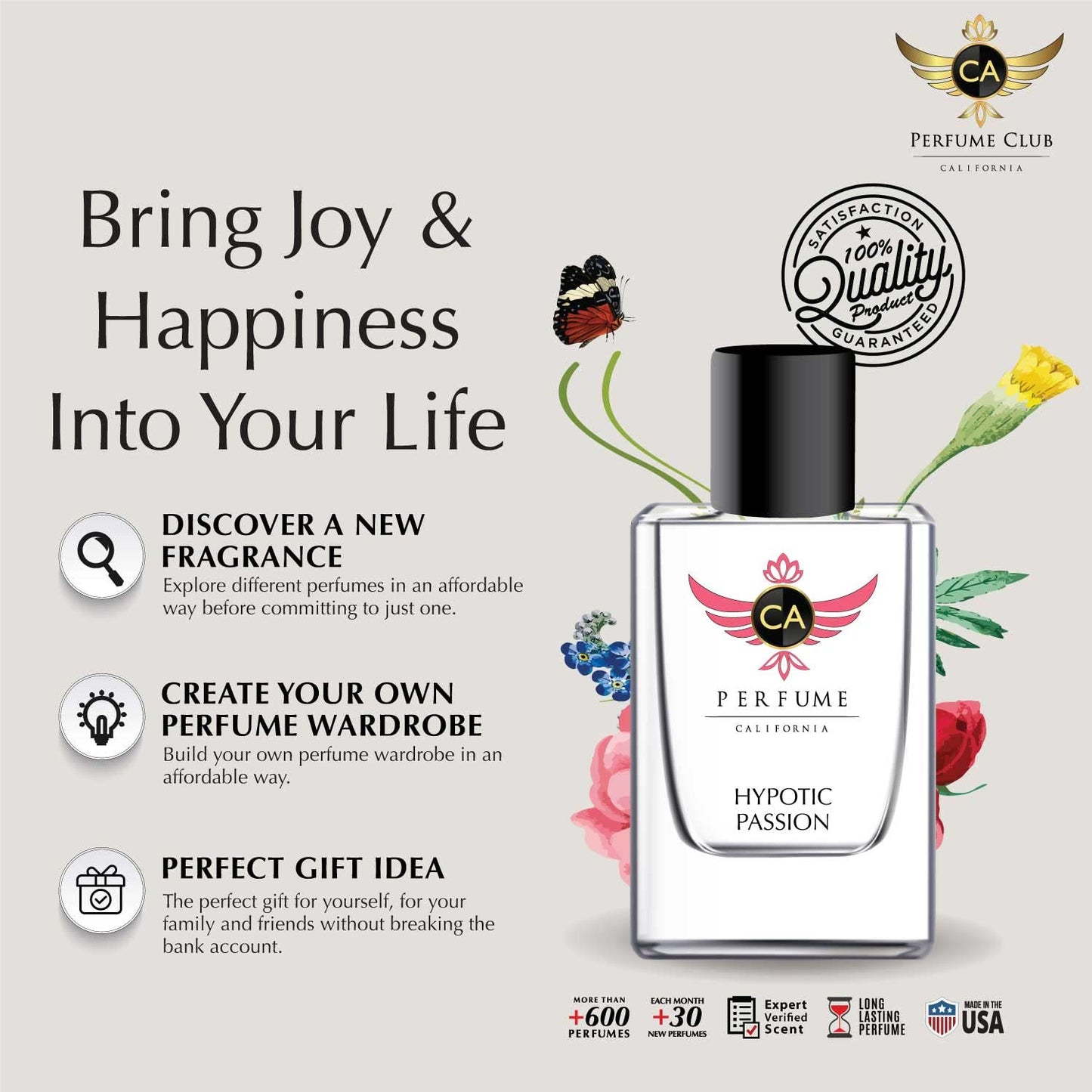 CA Perfume Impression of Wardasina For Women Men Replica Version Fragrance Dupes Grand Quality Long Lasting Eau de Parfum Spray Size Atomizer Type Bottle Parfums Cologne 1.7 Fl Oz/50ml-X1