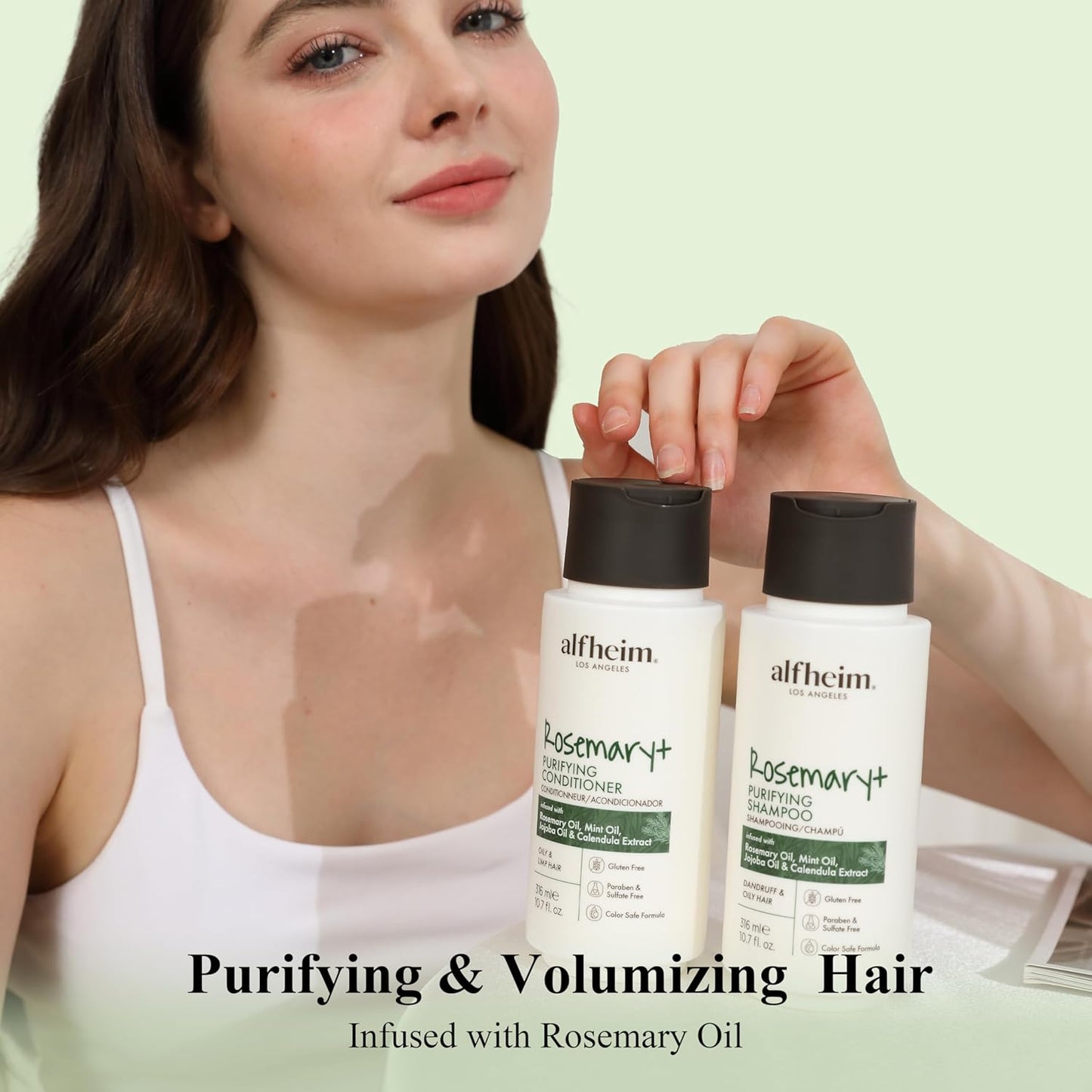 ALFHEIM Rosemary+ Purifying Shampoo & Conditioner Set Travel Size – Balancing Care for Oily & Fine Hair with Rosemary, Peppermint & Jojoba Oils – Deep Cleanse, Lightweight Hydration, Sulfate Free