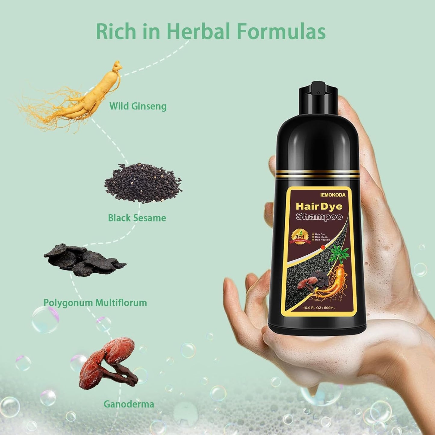 Fvquhvo Wine Red Hair Dye Shampoo 3 in 1 - 16.9 fl oz / 500 ml