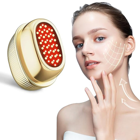 Microcurrent Facial Device for Face Lift and Tightening with Red Light Therapy and Warmth Facial Massager