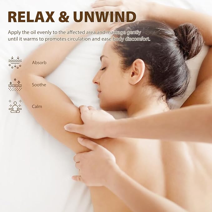 Etheric Calm Body Massage Oil 260 ml (8.8 fl.oz), Blends of Natural Plant Oils and Essential Oils for Massage and Skin Care, Body Oils for Women and Men