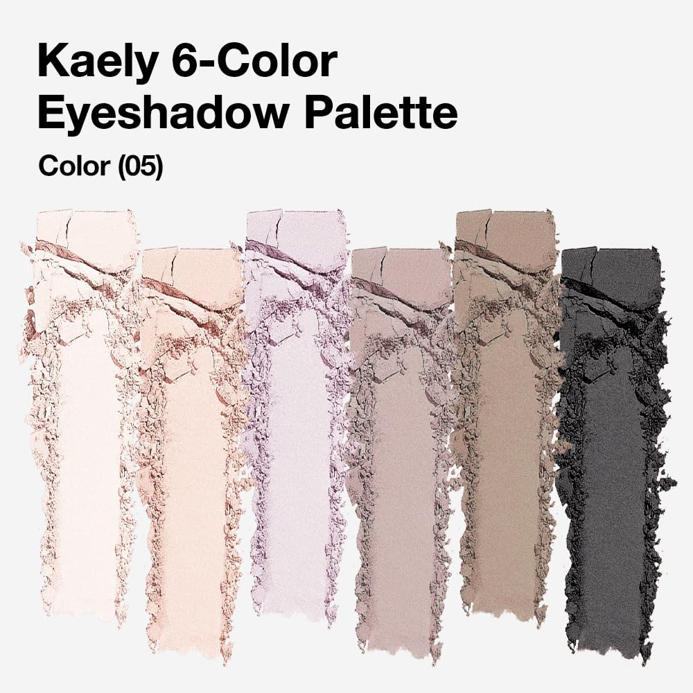 Kaely 6 Color Mini Nude Smoky Eyeshadow Palette Makeup, Highly Pigmented Eye Shadow Palette Waterproof, Natural Matte Eye Shadow Palette, paleta de sombras de ojos, Vegan & Cruelty-free, 05