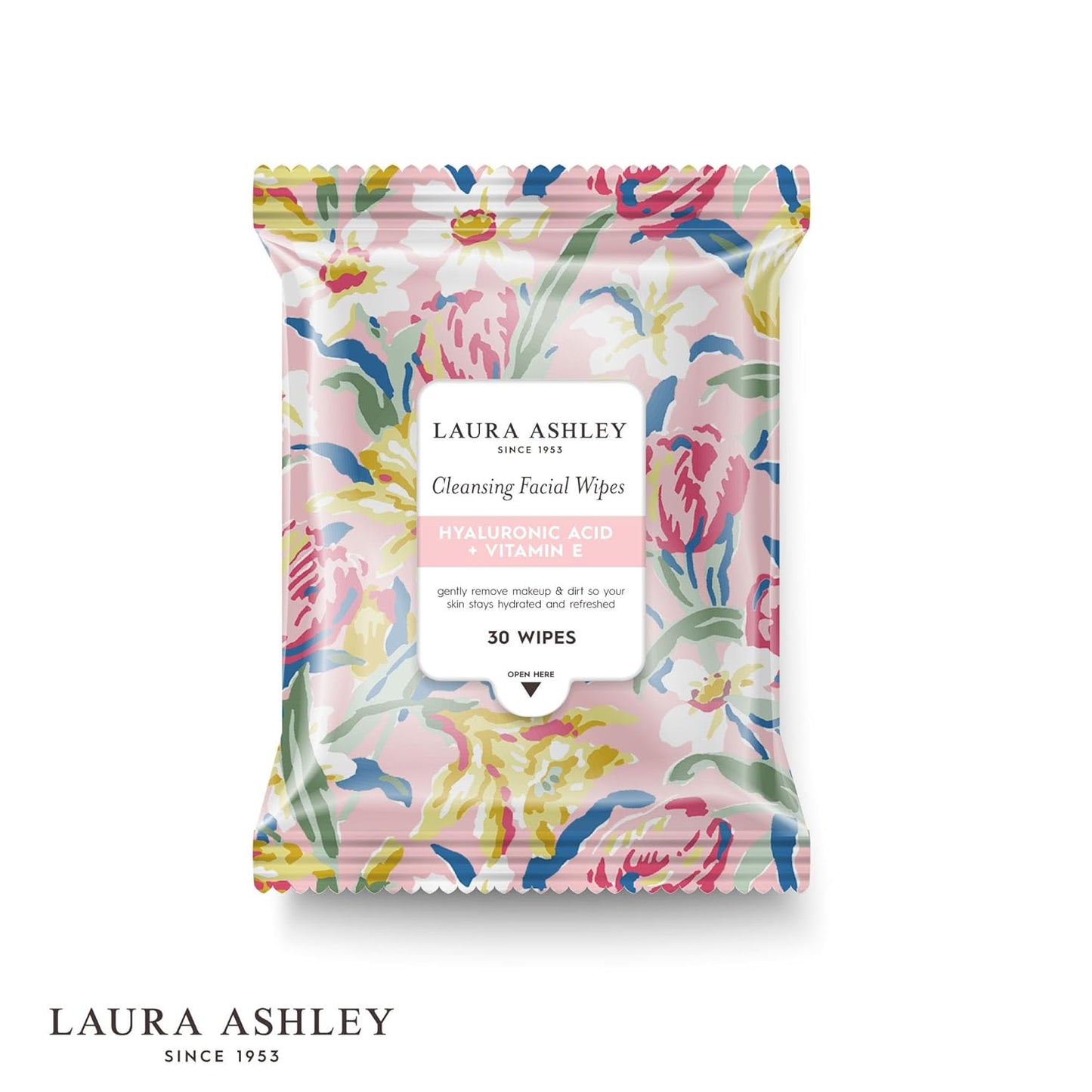 Laura Ashley 4 Pack Face Wipes for Women - Cleansing Makeup Remover Wipes with Vitamin C, Retinol, Hyaluronic Acid - 120 Pcs