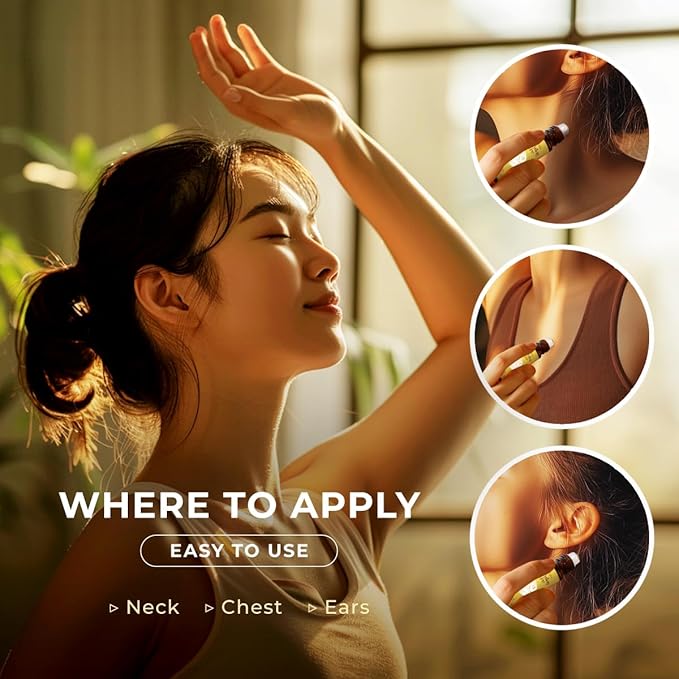 Gya Labs Peace Essential Oil Roll on - 100% Pure Natural Calming Oil for Fatigue, Blend with Patchouli, Frankincense, Aromatherapy Relaxation Gifts for Women and Men, Travel Size (0.34 Fl Oz)