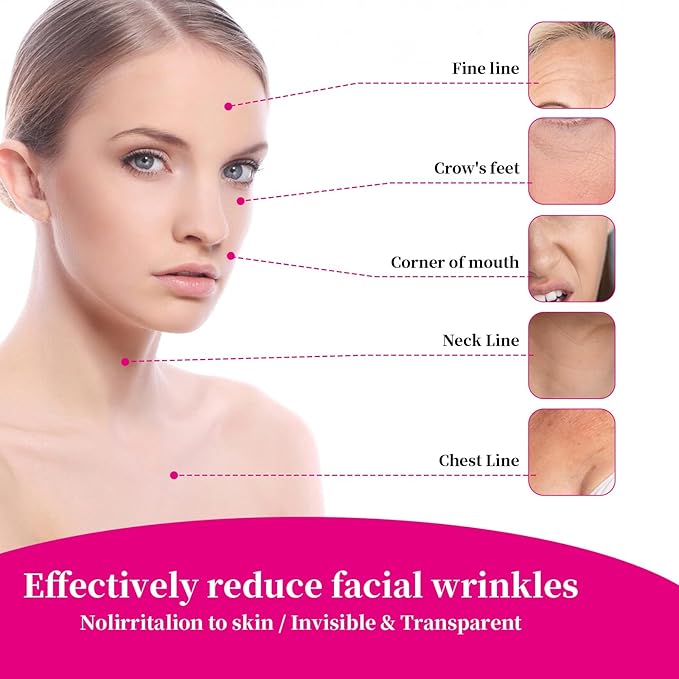 11 PCS Reusable Wrinkle Patches, Silicone Patches for Wrinkles, Forehead Wrinkle Patches to Reduce Fine Wrinkles Smile Neck Chest Lines Anti-Ageing