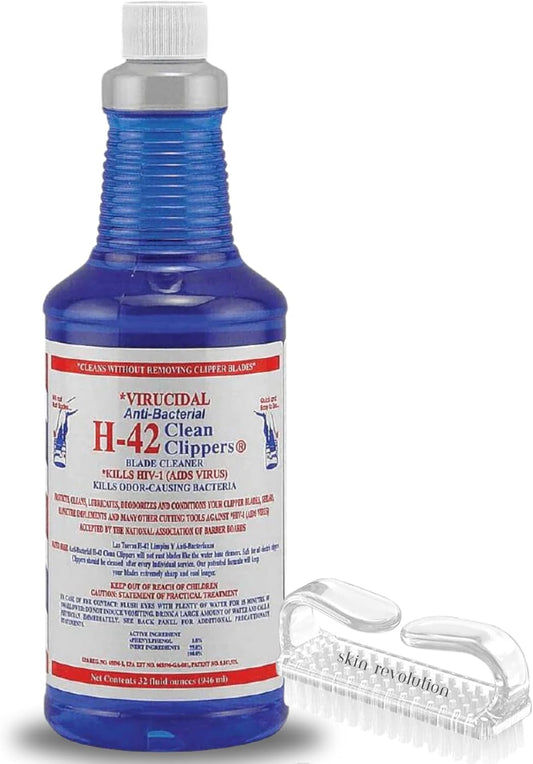 H-42 Clean Clippers Blade Cleaner with Brush - 32oz Bottle