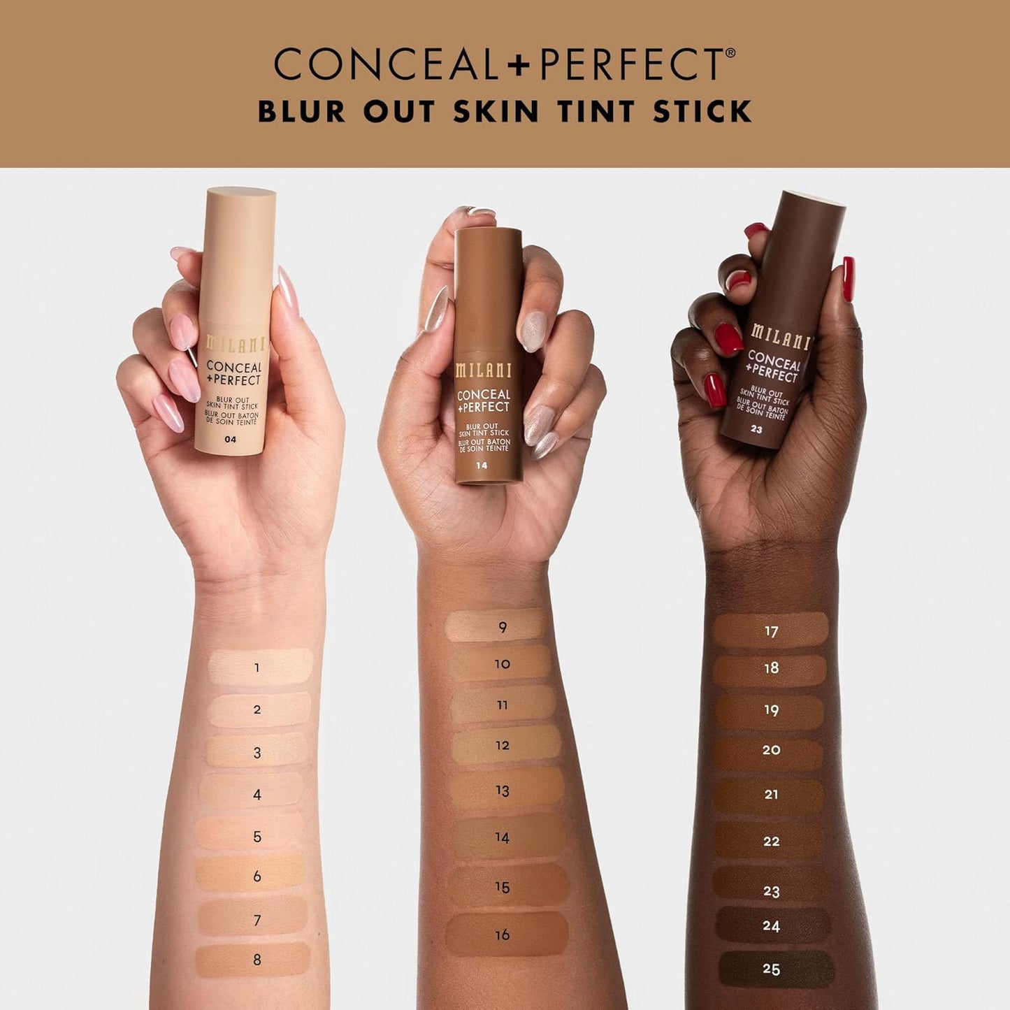 Milani Conceal + Perfect - Skin Tint Stick, Blur Out Tinted Moisturizer Makeup, Shade 14
