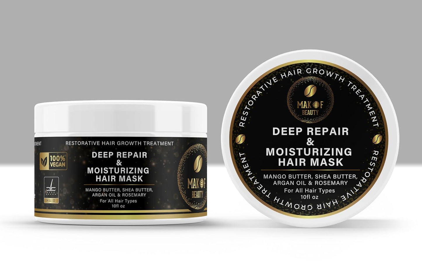 Restorative Hair Growth Treatment, Deep Repair Hair Mask Treatment with Mango Butter, Shea Butter, Argan Oil, Natural Ingredients for All Hair Types, 10 Fl Oz