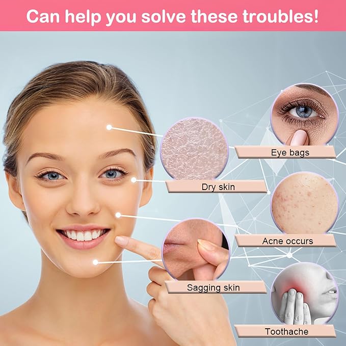 KOGITI Ice Mold for Face，Ice Roller for Face & Eye, Beauty Facial Ice Rollers Ice Holder Mold Face Puffiness Relief Massage Skin Care Tools, Ice Facial Cube (New-Pink)