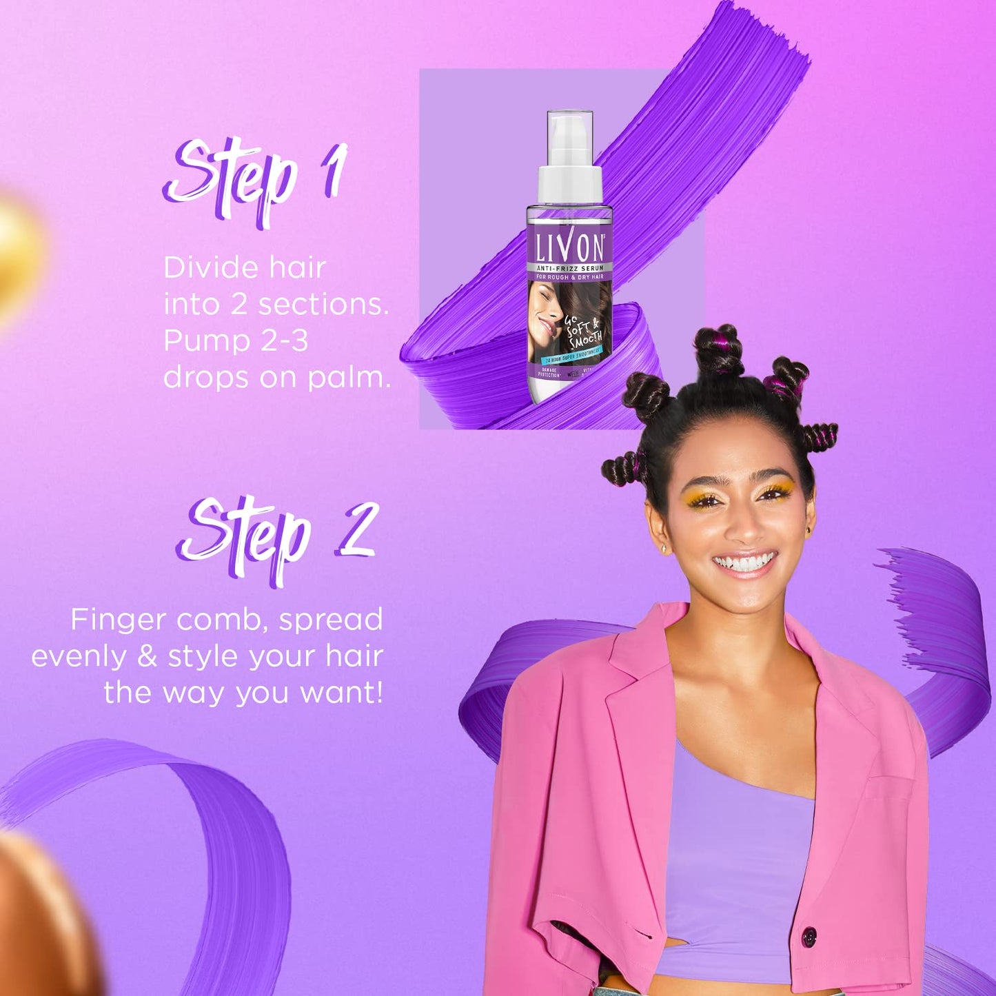 Livon Anti Frizz Serum with Vitamin E & Argan Oil| For Women & Men|For Dry & Rough Hair| 24 hour Frizz Free Smoothness | 3.3 Fl.oz.