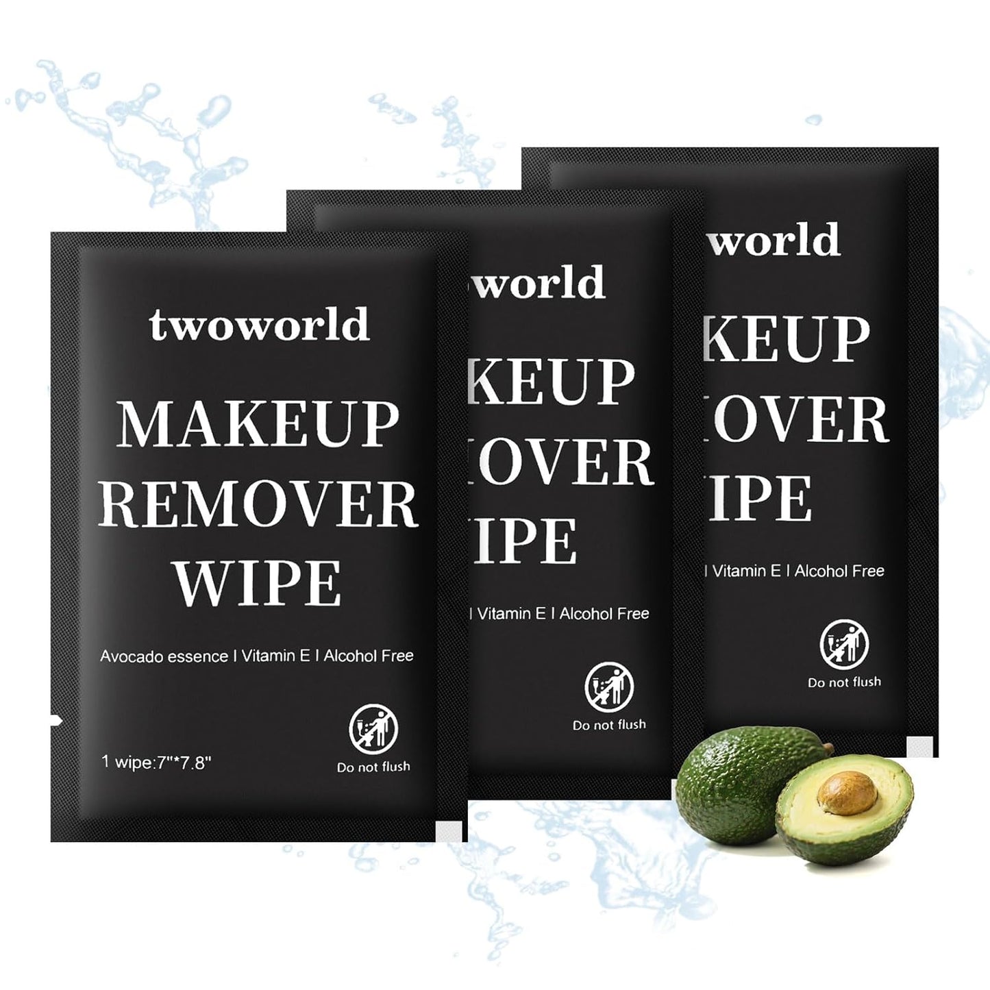 Makeup Remover Wipes Bulk Individually Wrapped,Travel Makeup Wipes Gentle for Face Cleansing Mascara Lipstick Travel Hotel（black,pack of 150)