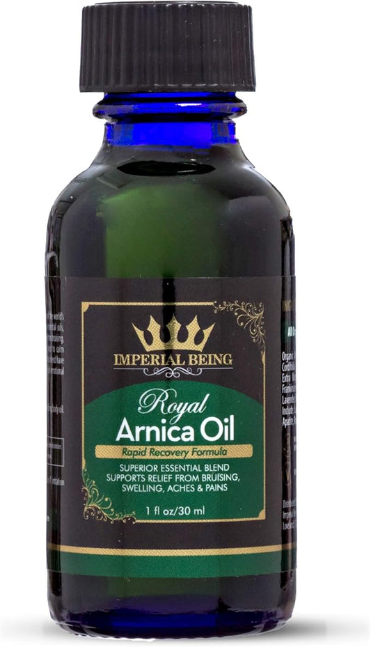 Royal Arnica Oil – Organic Herbal Blend for Muscle Recovery, Bruise Support, Joint Flexibility, Skin Vitality – Longer Lasting Than Arnica Cream or Gel – Infused with Essential Oils (1oz)