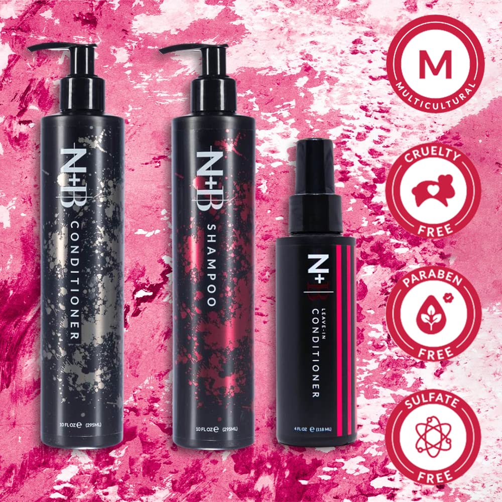N+B Bundle - Shampoo, Conditioner, and Leave-In Treatment | Sulfate-Free | Paraben-Free | Strengthens and Hydrates | For All Hair Types | USA Made