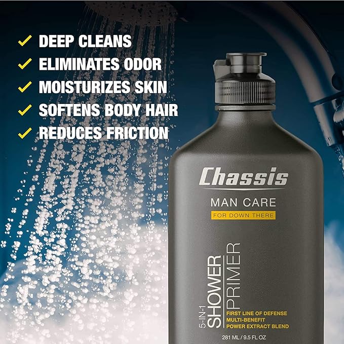 Chassis 5-in-1 Shower Primer, Men’s Anti-Chafing Gel and Deep-Cleansing Bodywash