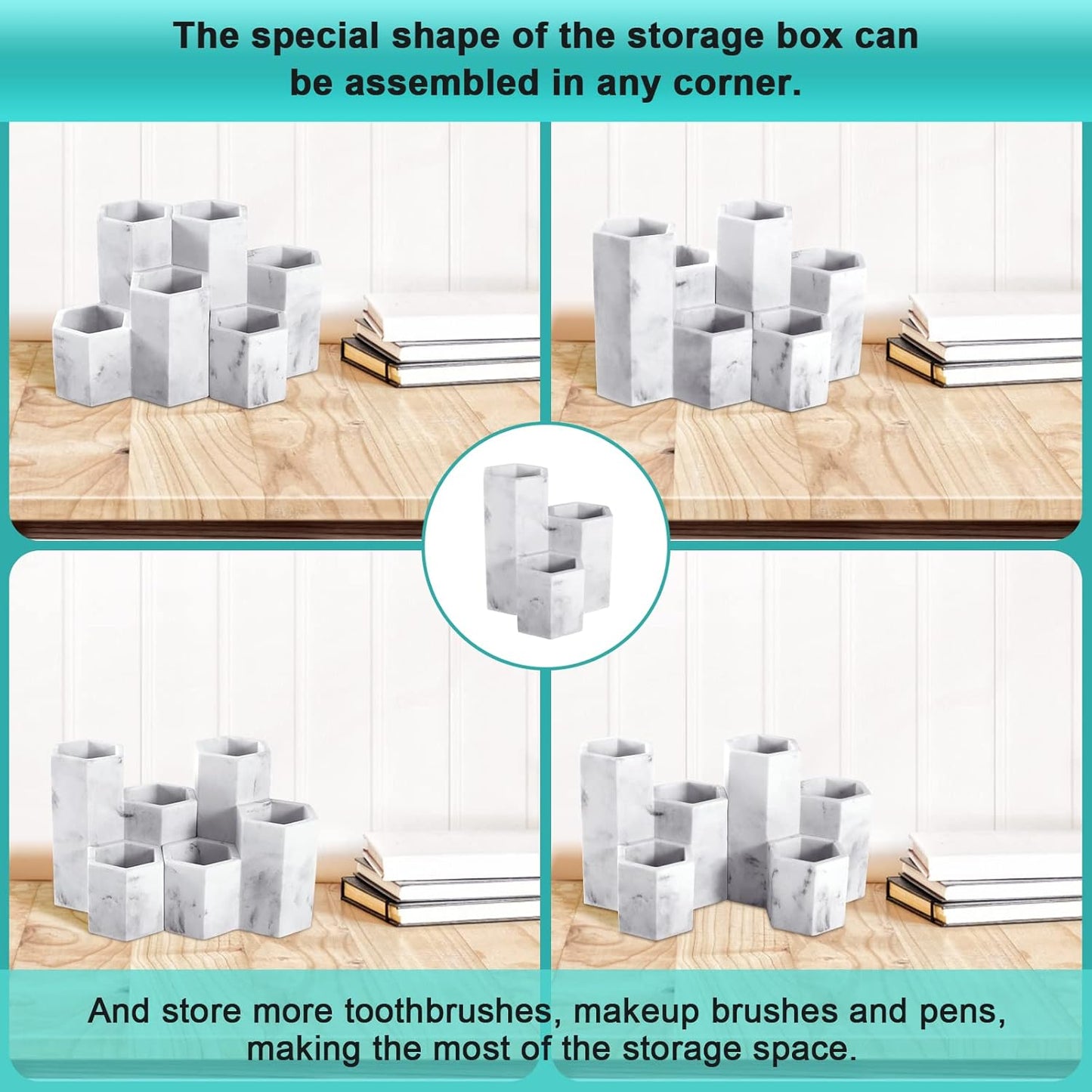 Toothbrush Holders for Bathrooms Toothpaste Holder Stand Bathroom Organizer for Toothbrush Makeup Brushes Holder