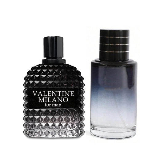 2PCS Valentine Milano/Su Eau De Toilette for Men-Fresh,Romantic Scent Perfume for Men 3.4 Fl Oz Each Mens Cologne For All Skin Daily Used