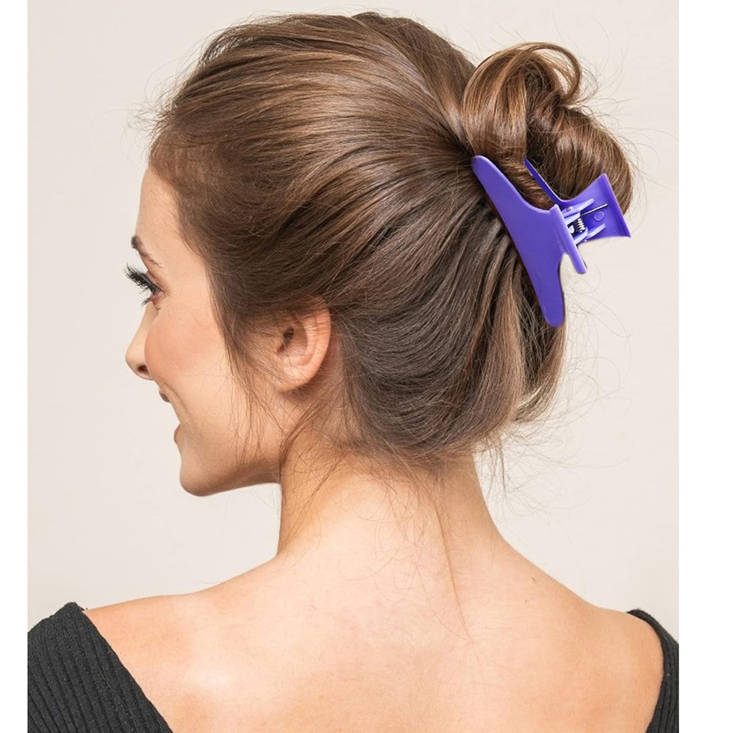 Ondder 12 Pack Purple Butterfly Hair Clamps Clips Hair Claw Clips Salon Pro Section Clip for Styling, Sectioning, Cutting, Coloring Hair Clips Hairdressing Salon Tool Hair Accessories for Women Girls