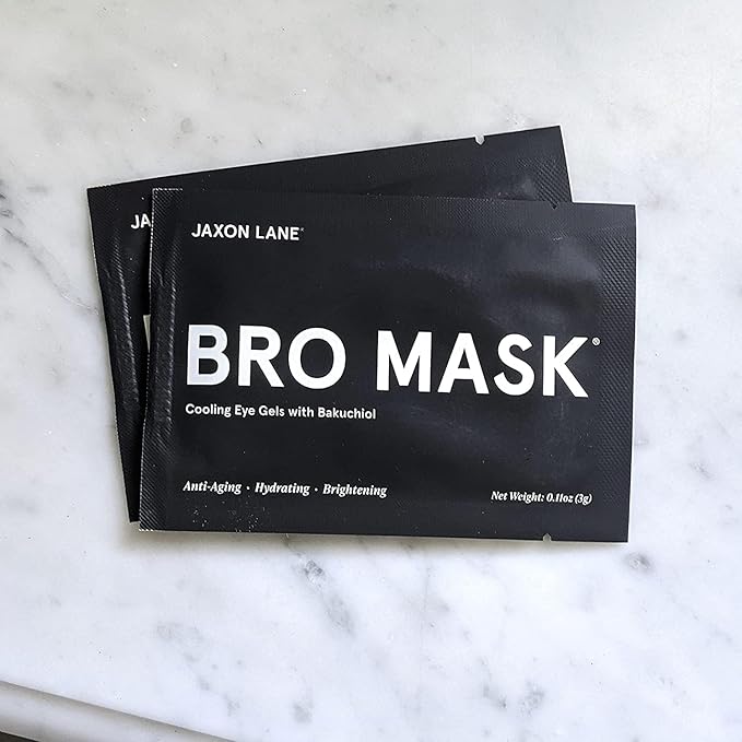 BRO MASK Under Eye Gel Pads: Cooling Eye Patches for Dark Circles and Puffiness | Anti Aging Hydrogel Eye Patch Set + Bakuchiol, Green Tea, Hyaluronic Acid, Caffeine, Niacinamide/Vit B3 (2 X 6 Pairs)