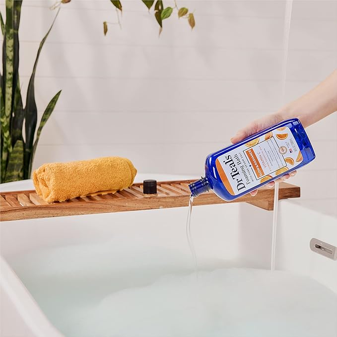 Dr Teal's Pure Epsom Salt Soak, Glow & Radiance with Vitamin C & Citrus Essential Oils, 3 lbs (Pack of 4)