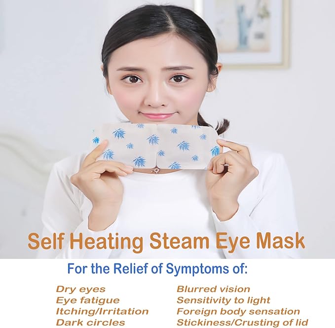 Qiai Self-Heating Steam Eye Mask 10 Packs for Better Sleep&Eye SPA|Reduce Dark Circles & Puffiness|Relief Eye Fatigue Dry&Itchy Eyes|Reduce Wrinkles|Heated Eye Mask Portable for Personal Care