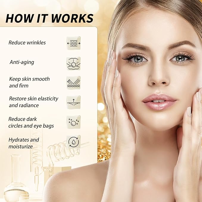Golden Glow Under Eye Patches for Puffy Eyes - 60Pcs Eye Gels Rejuvenating Treatment for Dark Circles, Puffiness, Refreshing,Revitalizing Looks Less Tired