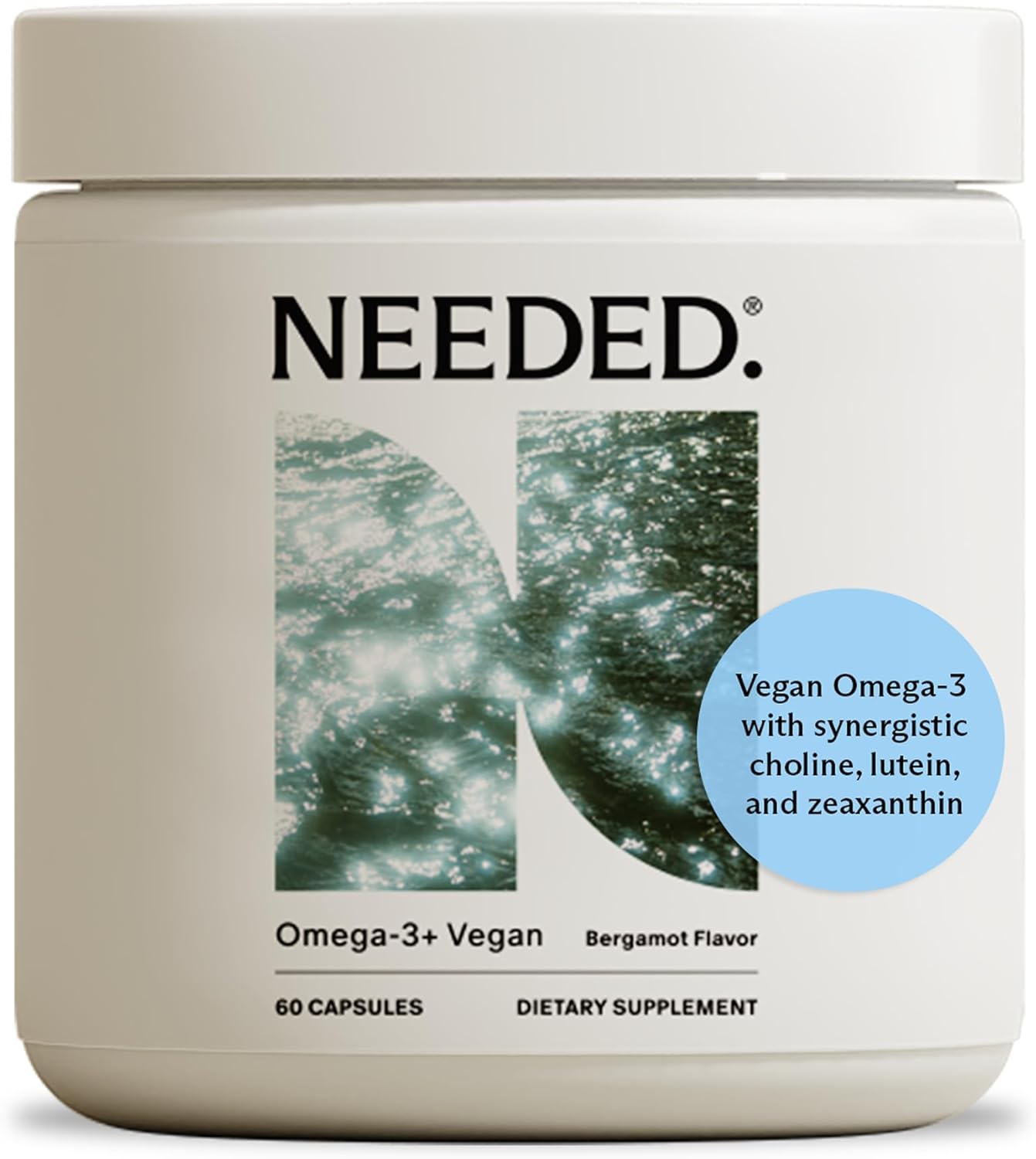 Needed. Prenatal Omega-3 - High Potency Dose of Sustainably Sourced Fish Oil, Bergamot Flavor, 1000mg DHA, 1000mg EPA, Encased in a Gelatin-Free, Plant-Based Softgel Shell, 30-Day Supply