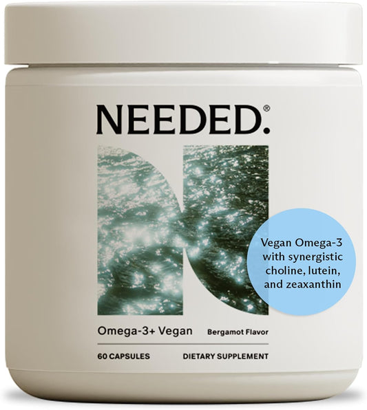 Needed. Prenatal Omega-3 - High Potency Dose of Sustainably Sourced Fish Oil, Bergamot Flavor, 1000mg DHA, 1000mg EPA, Encased in a Gelatin-Free, Plant-Based Softgel Shell, 30-Day Supply