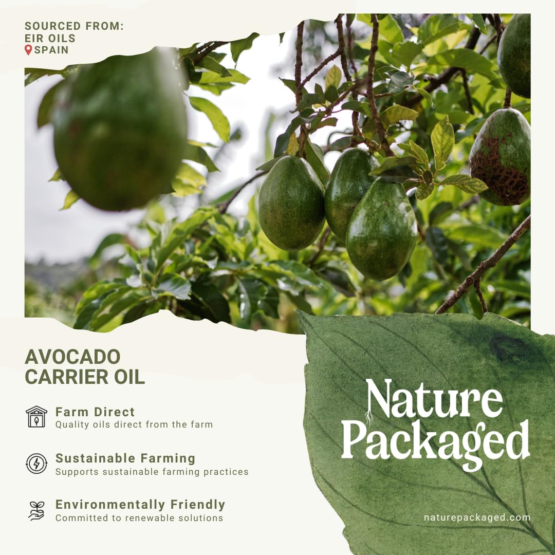 Avocado Oil - Direct from EIR Oils Farm in Spain - 100% Pure Carrier Oil for Hair, Face, and Skin - Hand-Picked, Cold-Pressed Carrier Oil - (8oz)