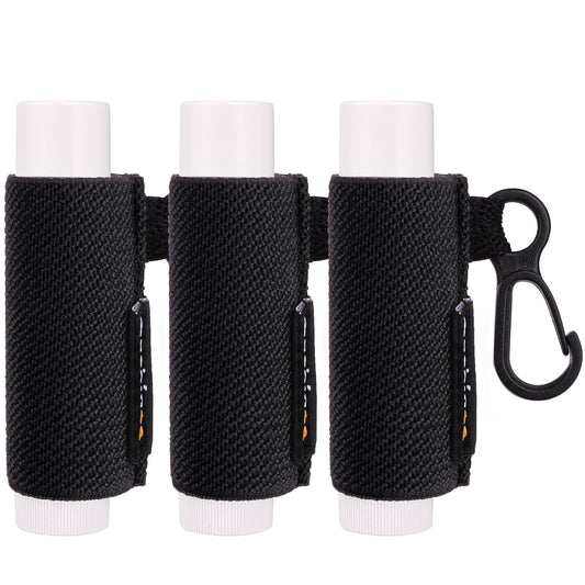 3PCS Lip Balm Holder Key chain Lip Gloss Holder Lipstick Holder Lip Balm Pouch Keychain Compatible with ChapStick Keychain, Burt's Bees- Christmas Stocking Stuffers