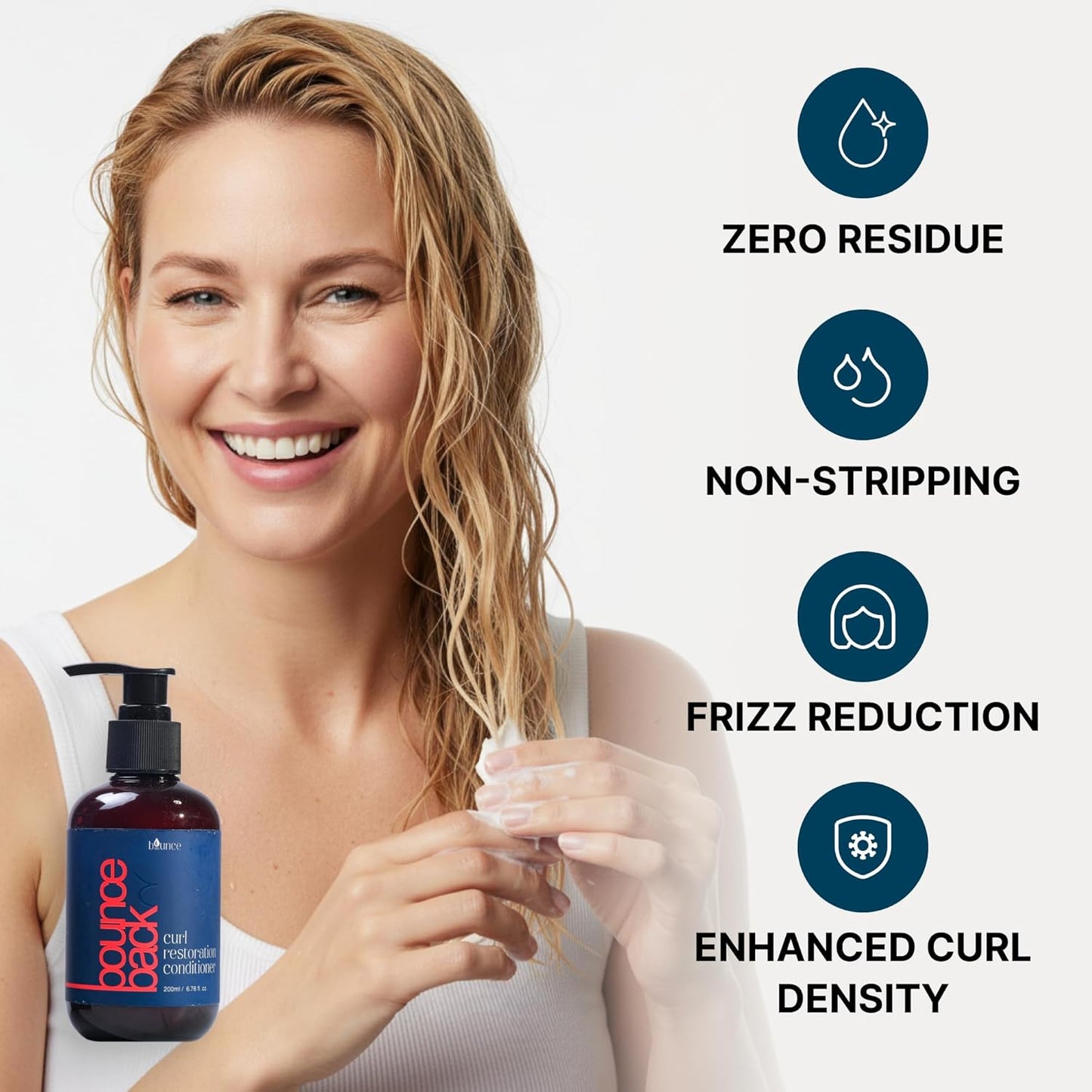 Curl Restoration Conditioner | Deep Cleansing Hydrating Curl Treatment for Curly Hair Women