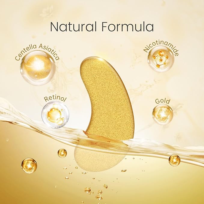 20 Pairs 24K Gold Under Eye Patches Face Masks Dark Circles Puffy Eye Bags Collagen Skincare Spa Trip Gift Eye Mask