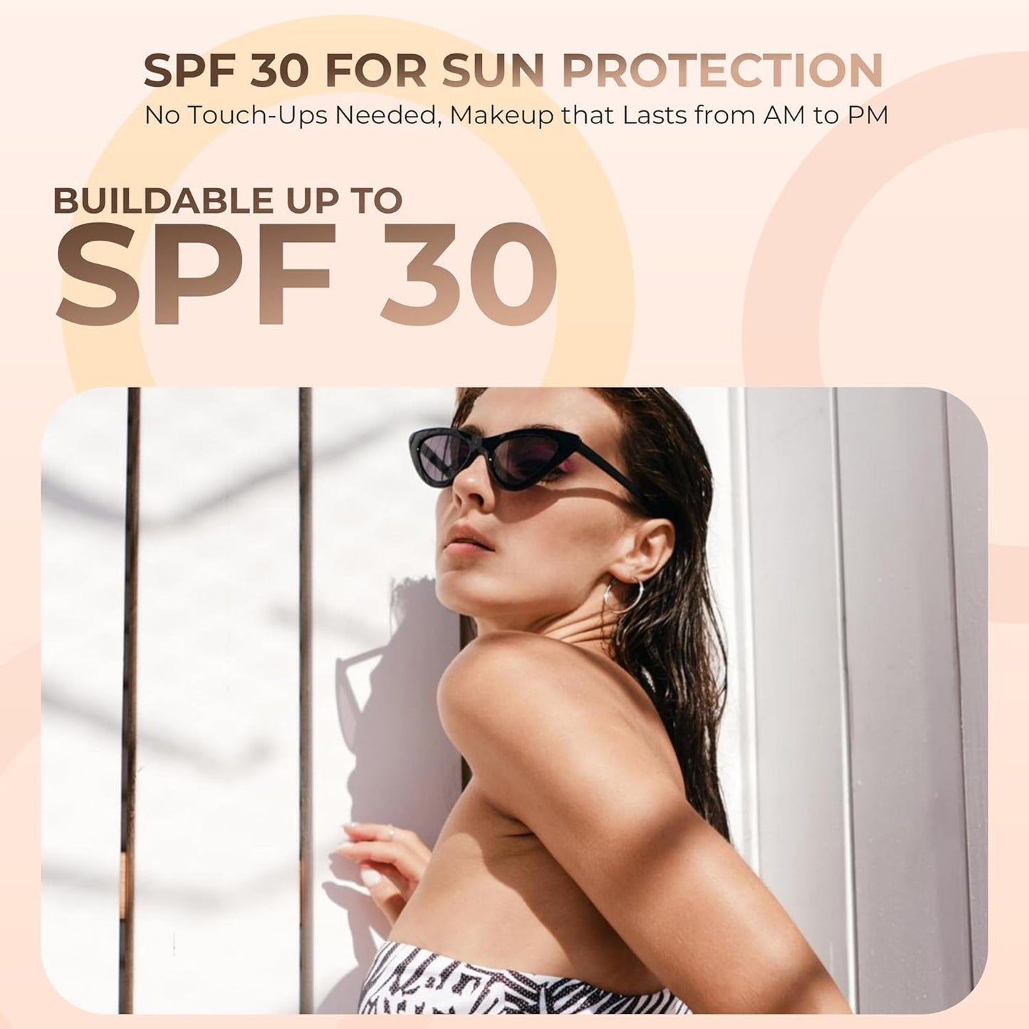 4pc Full Size Kit (Light Tan) Mineral Makeup Matte Translucent Loose Foundation + Kabuki Brush + Concealer + Finishing Setting Powder + Bare Face Full Coverage SPF 30 All Skin Types Waterproof