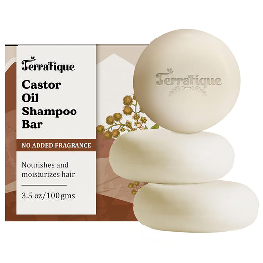 Castor Oil Shampoo Bar - No Added Fragrance - Solid Shampoo for Thinning Hair - Men and Women - 3.5 Oz - Pack of 3