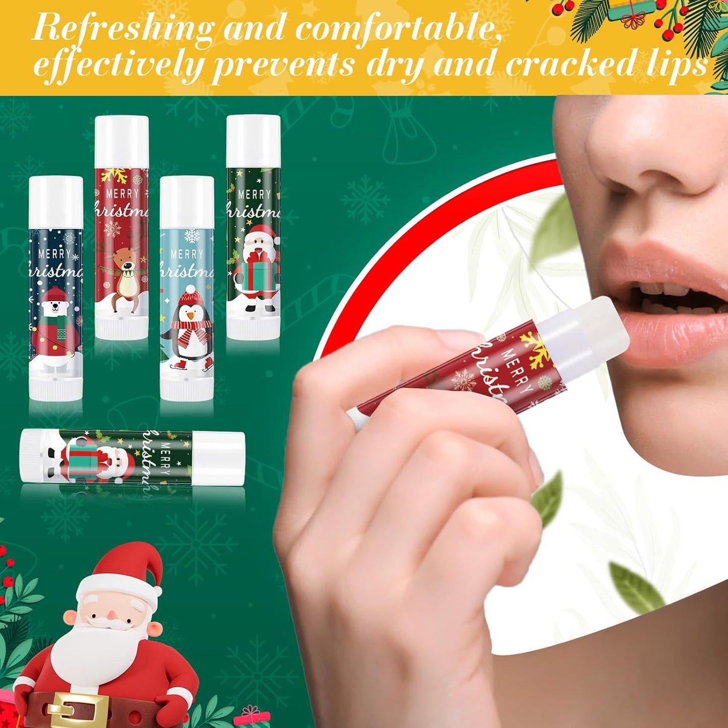 36 Set Christmas Hand Cream Gift Set, Including Moisturizing Christmas Hand Lotion, Xmas Lip Balm, Gauze Bags, Thank You Cards Natural Fragrant Xmas Hand Cream with Lip Balm Christmas Gifts