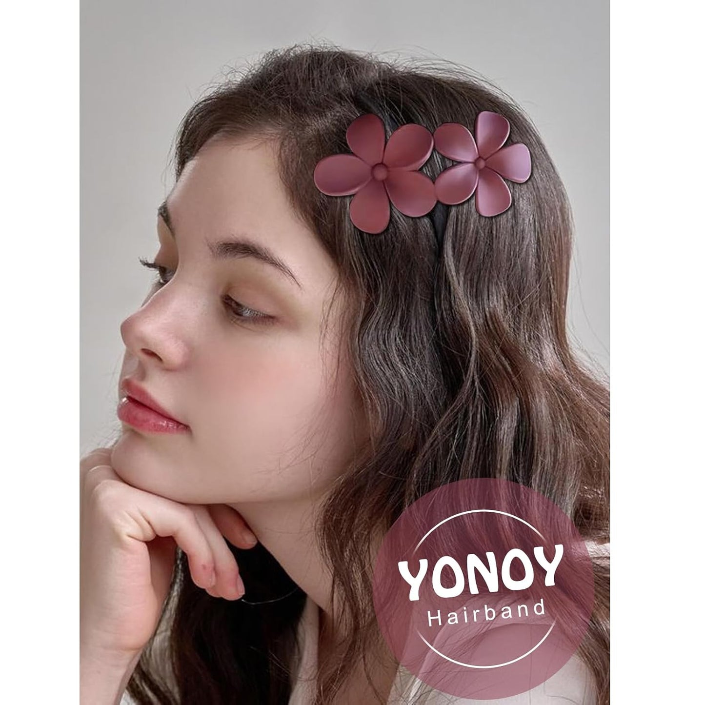 YONOY 6 Pcs Flower Hair Clips Matte French Hair Barrette Stylish Lay Flat Hair Clips for All Hair Types Non-Slip Hair Clamps Grab Elegant Hair Accessories for Women Girls