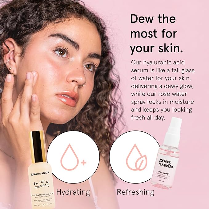 grace & stella Award Winning Mothers Day Gifts Bulk - Gifts for Women - Travel Size Toiletries with Eye Masks, Hyaluronic Acid Serum, Lip Balm & More - Anniversary, Bachelorette Party - Vegan Sef Care