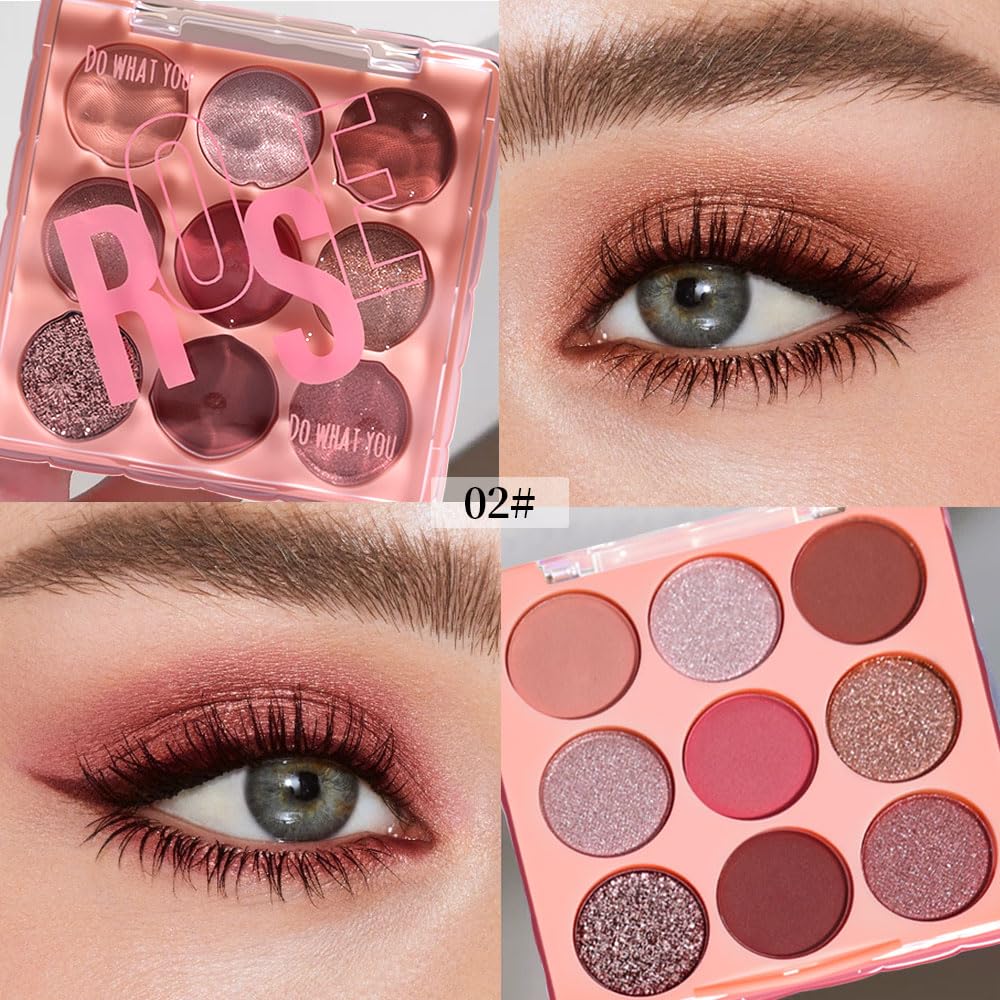 Nude Mauve Eyeshadow Palette – Perfect Matte & Shimmer Blend, Rose, Plum & Mauve Tones, Long-Lasting, Waterproof, Easy to Blend, Create Natural & Elegant Eye Makeup for Daily or Evening Looks 02