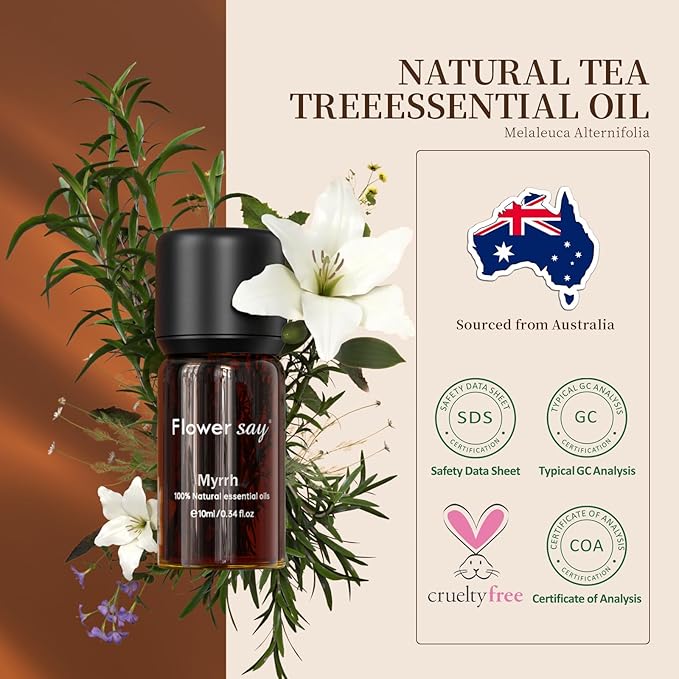 Myrrh Essential Oil 0.34Oz - 100% Pure Natural MAX Undiluted Premium Therapeutic Grade Essential Oils for Diffuser/Skin Care/Massage/Hair/Toenails