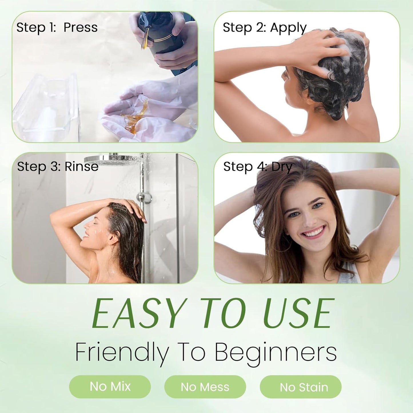 Brown Hair Dye Shampoo 3 in 1, Instant Natural Hair Color Shampoo 100% Gray Hair Coverage Champu Para Canas Mujer Dark Coffee, Lasting 3-4 Weeks & Easy to Use & All Hair Types & Root Touch Up, 500ml