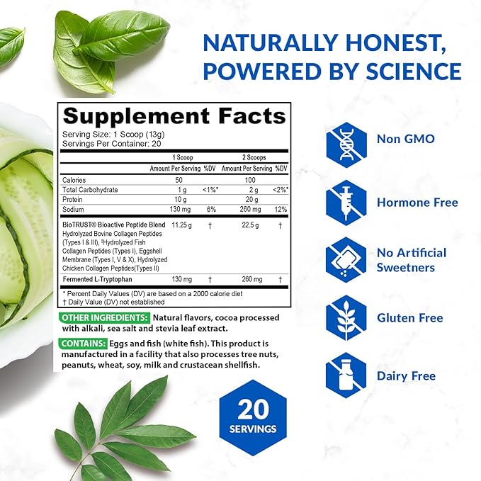 BioTrust Ageless Multi Collagen Peptides Powder – 5 Types (I, II, III, V, X) – Chocolate Collagen Powder for Women & Men – Hydrolyzed Protein – Grass Fed Beef, Fish, Chicken, Eggshell Membrane