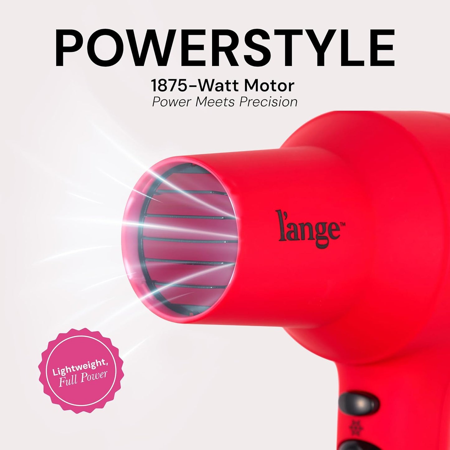 L'ANGE HAIR PowerStyle Ionic Turbo Hair Dryer | 1875W Fast Drying & Precision Styling for Long-Lasting, Frizz-Free Looks | Advanced Ionic Technology Smooths & Shines Hair (Red)