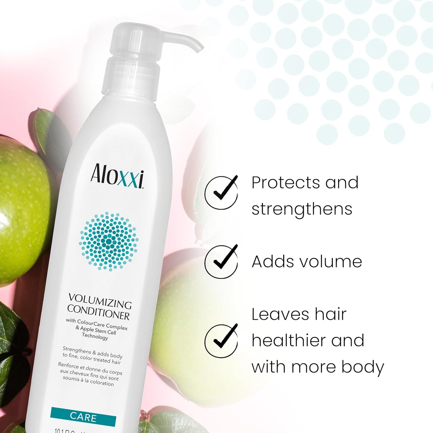 ALOXXI Volumizing Conditioner for Fine Thin and Color-Treated Hair with Apple Stem Cell Technology Keratin and Botanical Oils, 10.1 Fl.Oz